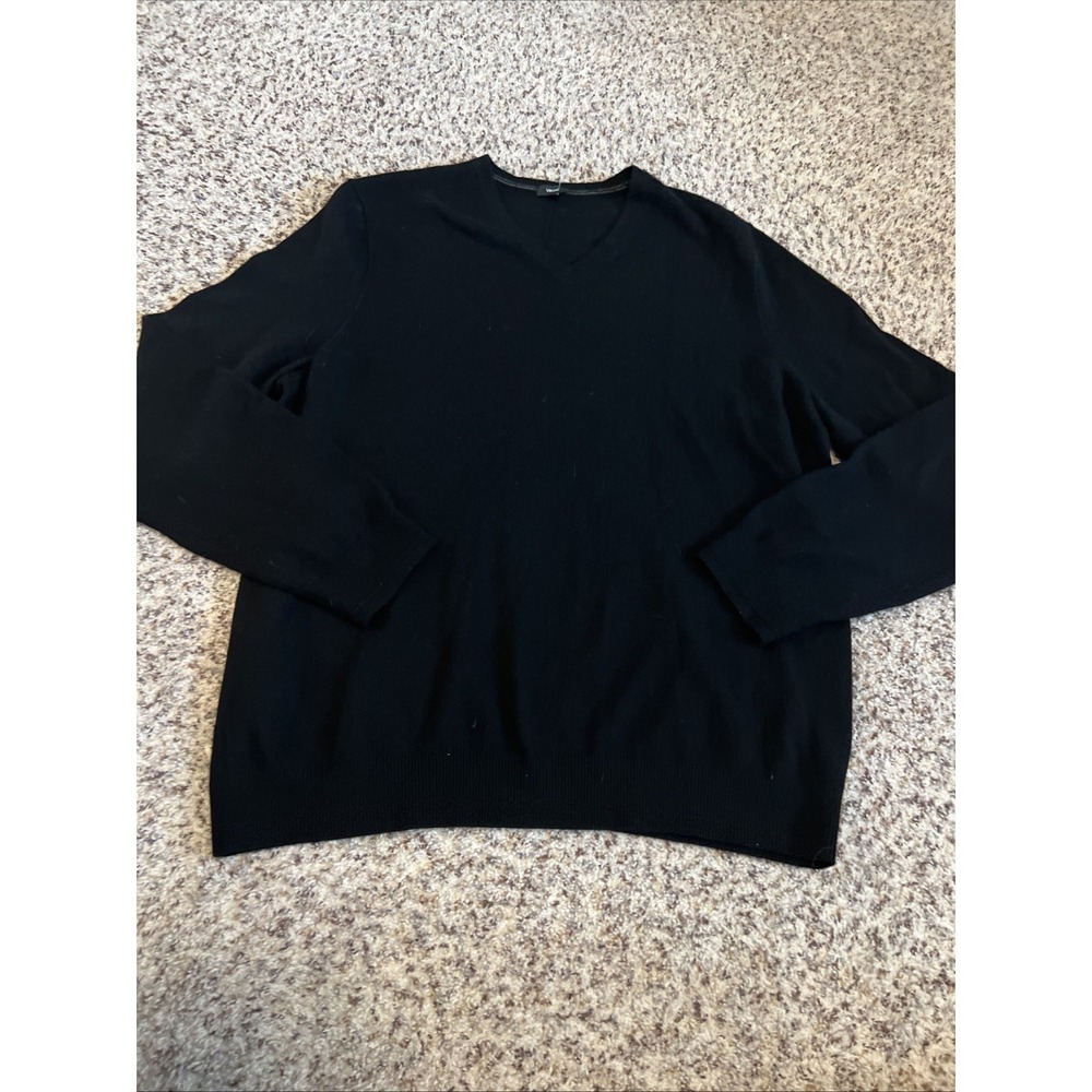 Vince Men's Black %100 Cashmere V Neck Sweater Sz XL Excellent Conditions